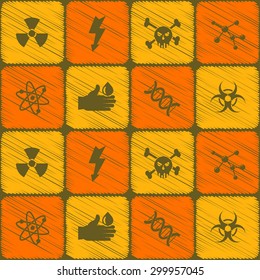 Seamless background with science icons for your design