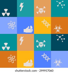 Seamless background with science icons for your design
