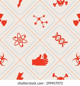 Seamless background with science icons for your design