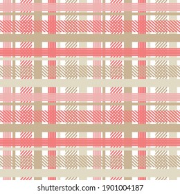 El fondo inmaculado de la tela escocesa. Textura hecha de células. Tartan plaid. Ilustración vectorial para diseño web o impresión.