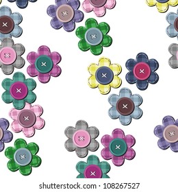 seamless background with scrapbook flowers