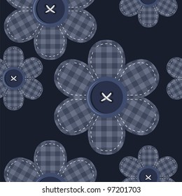 seamless background with scrapbook flowers