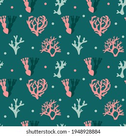 Seamless background with sea corals