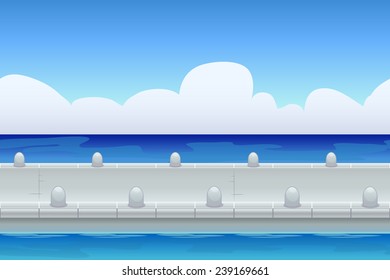 Seamless background of sea pier