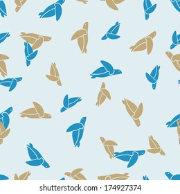 seamless background: sea ??turtle. Vector Illustration Design Pattern
