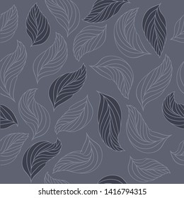 Seamless background. Set of green leaves. For the design of textiles, wallpaper, packaging, banners, paper. Vector.