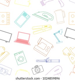 Seamless background from a set of home appliances.