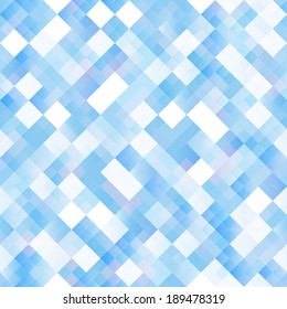 Seamless background with shiny blue squares. Eps 10 vector illustration