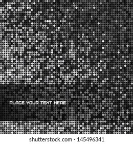 Seamless background with shiny silver and black paillettes. Eps10 vector illustration