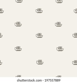 seamless background: ship