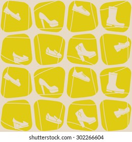 Seamless background with shoes  for your design