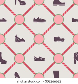 Seamless background with shoes  for your design