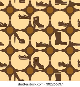 Seamless background with shoes  for your design