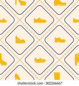 Seamless background with shoes  for your design