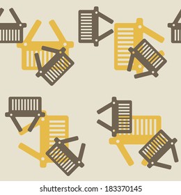 seamless background: shopping, basket