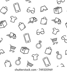seamless background shopping concept. vector illustration. 