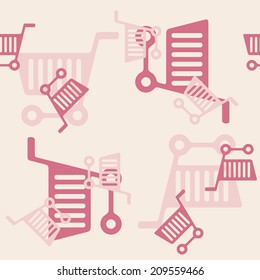 seamless background: shopping, trolley