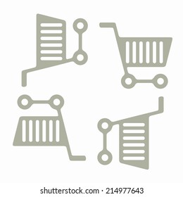 seamless background: shopping, trolley