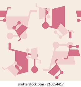 seamless background: shopping, trolley