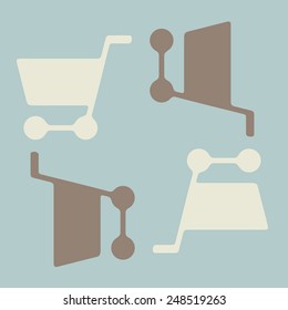 seamless background: shopping, trolley