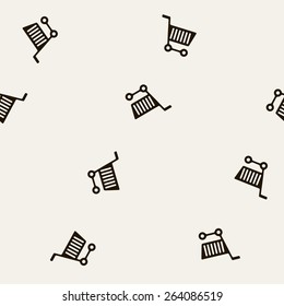 seamless background: shopping, trolley