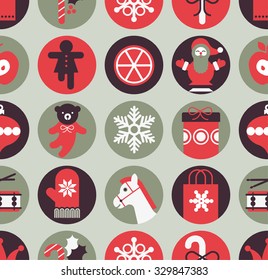 Seamless background with silhouette of Christmas gifts.
