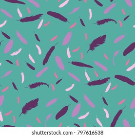 seamless background with a silhouette of feathers