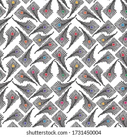 Fondo incomparable de siluetas plumas de pájaros negros decorativas