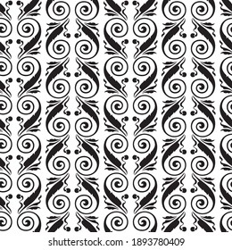 Seamless background of silhouettes floral abstract decorative elements