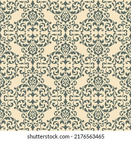 Seamless background of silhouettes floral design elements in vintage style