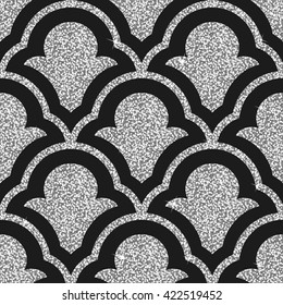 Seamless background from a silver ornament, Fashionable modern wallpaper or textile