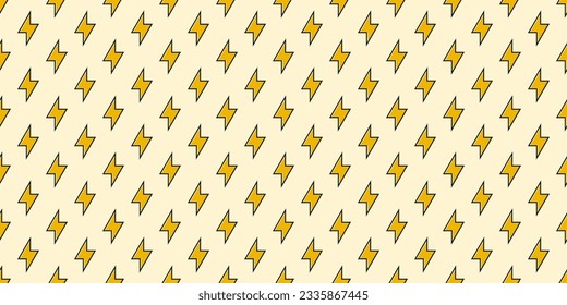 Seamless background with a simple lightning icon. lightning, danger, weather. Vector
