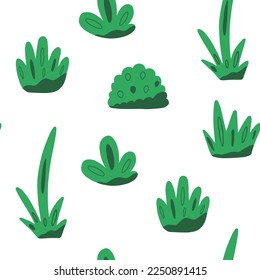 Seamless background with simple shrub bush tree