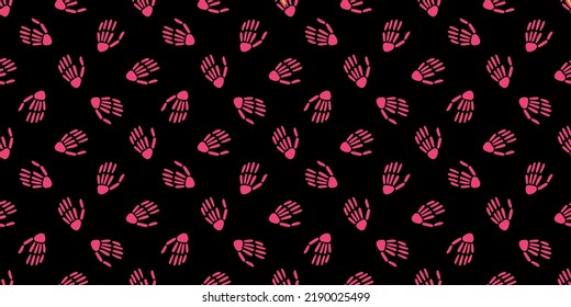  seamless background of Skeleton hands. Bones pattern. Design for Halloween and day of the Dead. Vector illustration