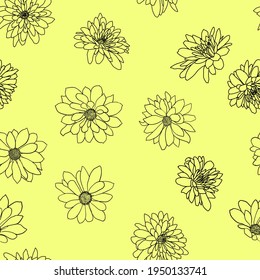 Seamless background with sketch flower or background