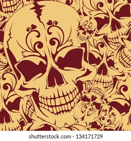 Seamless background with skull