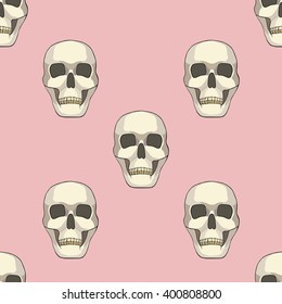 Seamless background with skull