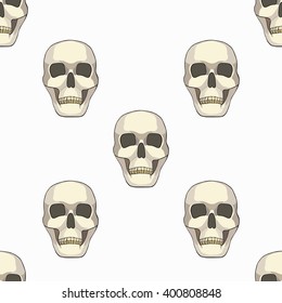 Seamless background with skull