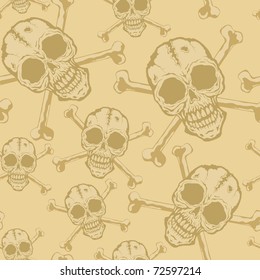 Seamless background from a skull with crossbones