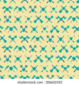 Seamless background with skulls