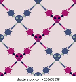 Seamless background with skulls