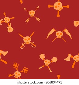 Seamless background with skulls