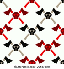 Seamless background with skulls