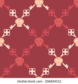 Seamless background with skulls