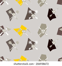 Seamless background with skulls