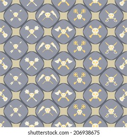 Seamless background with skulls