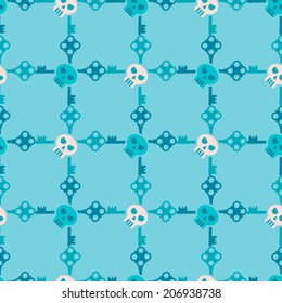 Seamless background with skulls