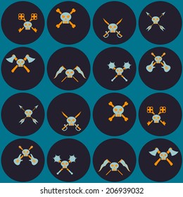 Seamless background with skulls