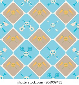 Seamless background with skulls