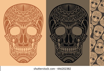 Seamless Background with skulls